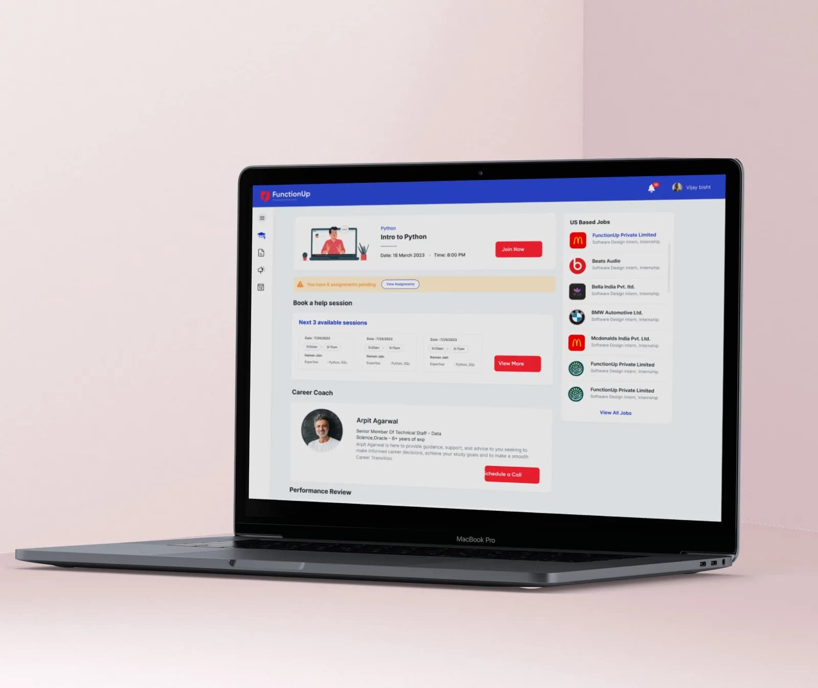 FST Lab — FunctionUp full-stack track dashboard